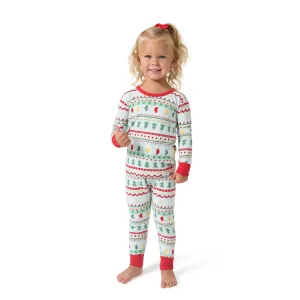 2-Piece Infant & Toddler Neutral Oh What Fun Fair Isle Hacci Snug Fit Pajama Set