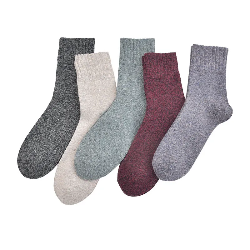 5pairs Cozy Crew Length Wool Socks