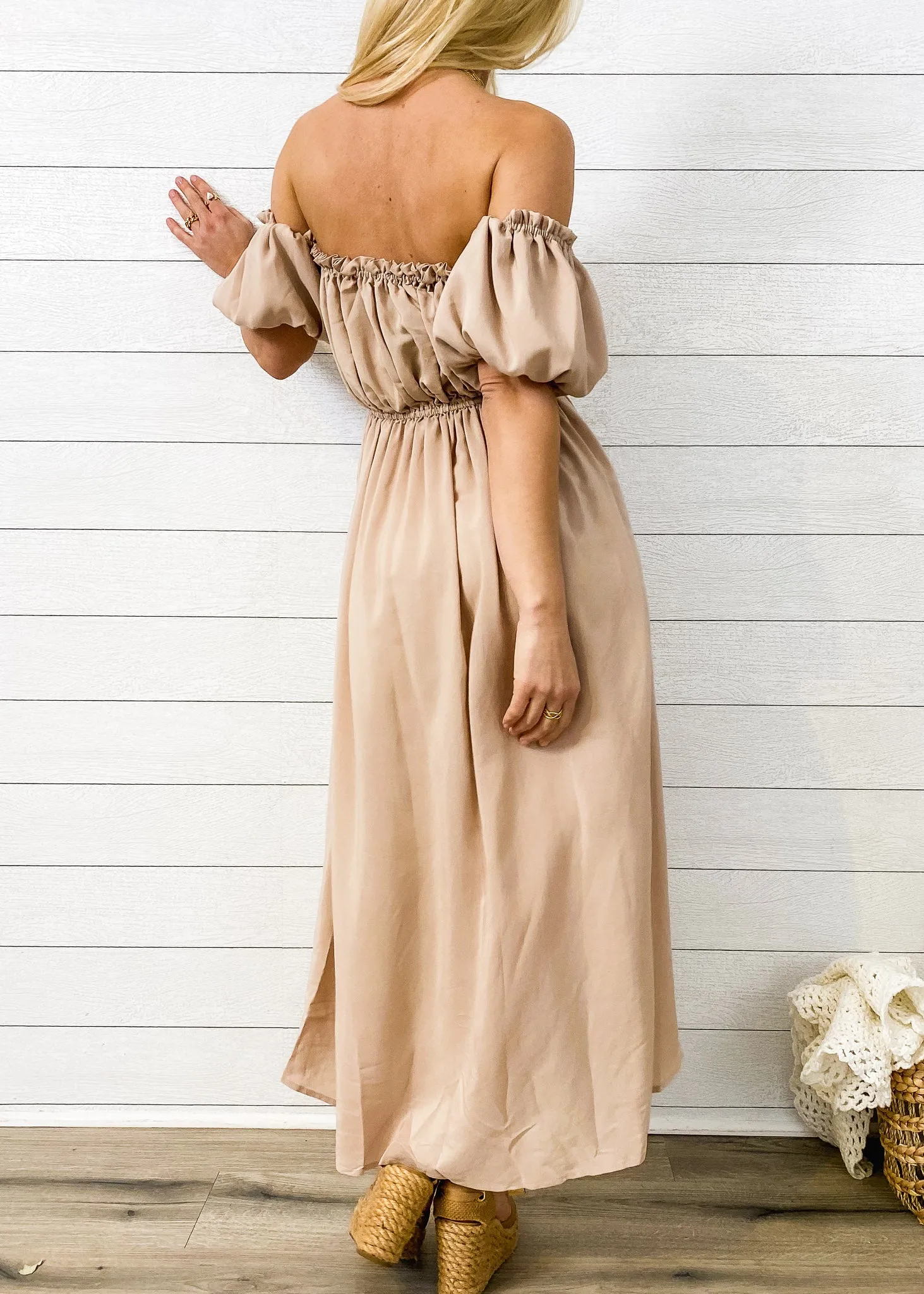 Anna-Kaci Women White Summer Fall Renaissance Dresses Casual Boho Lantern Sleeve Off Shoulder Fairy Long Dress