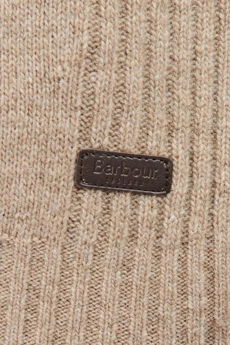 Barbour jumper Nelson essential half zip in stone MKN0863ST51