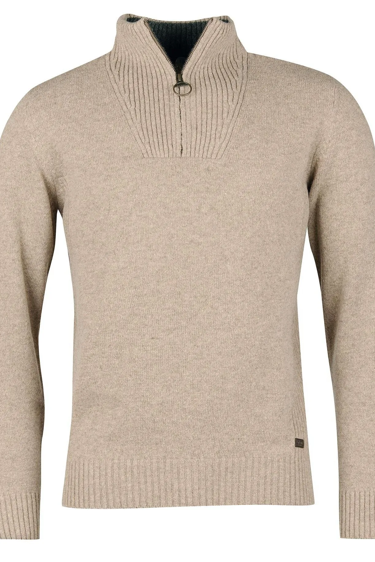 Barbour jumper Nelson essential half zip in stone MKN0863ST51