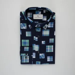 Blocked Blue Cotton Shirt