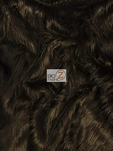 Brown Solid Gorilla Animal Long Pile Faux Fur Fabric / Sold By The Yard