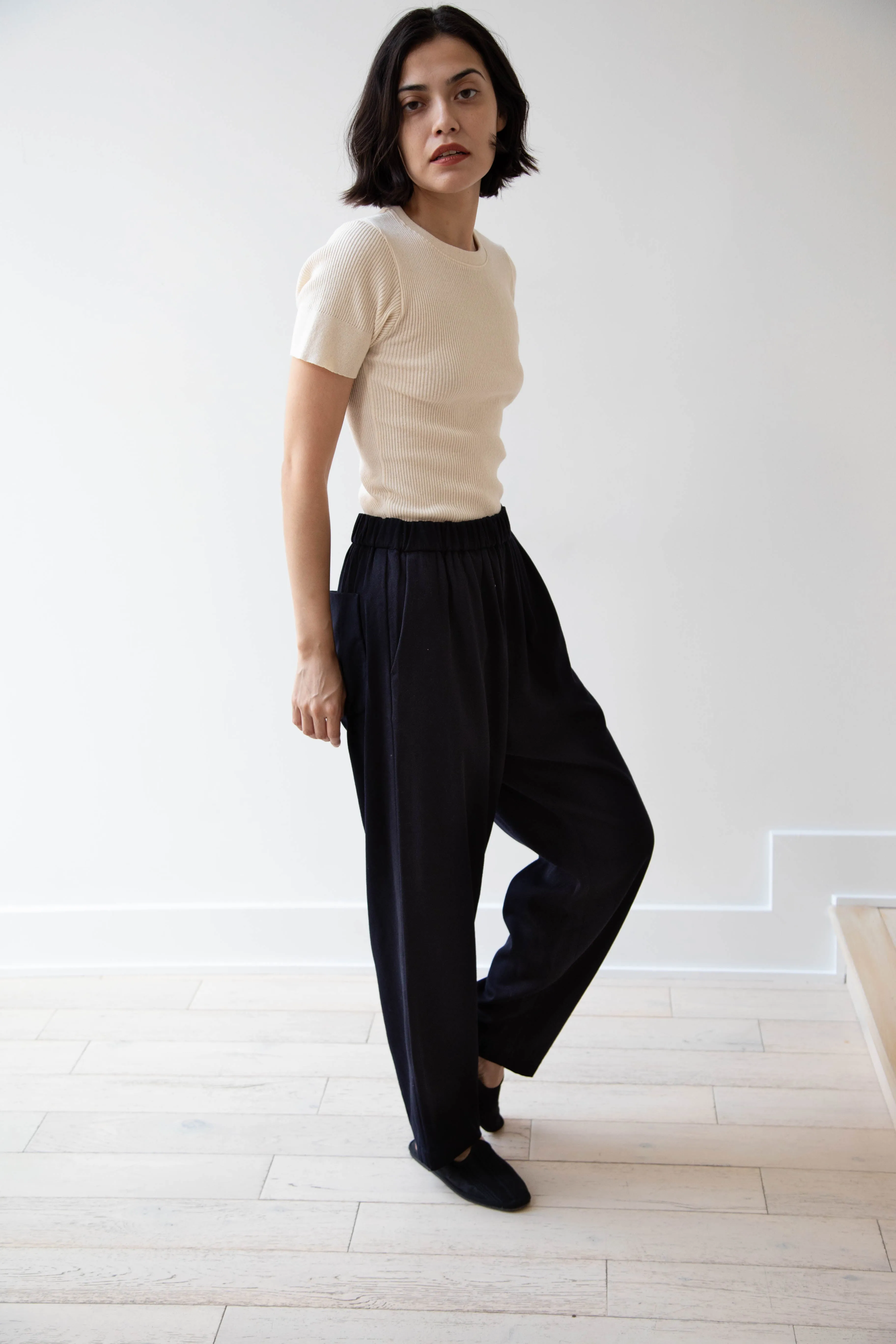 Casey Casey | Fabi Pants in Navy Cotton Wool