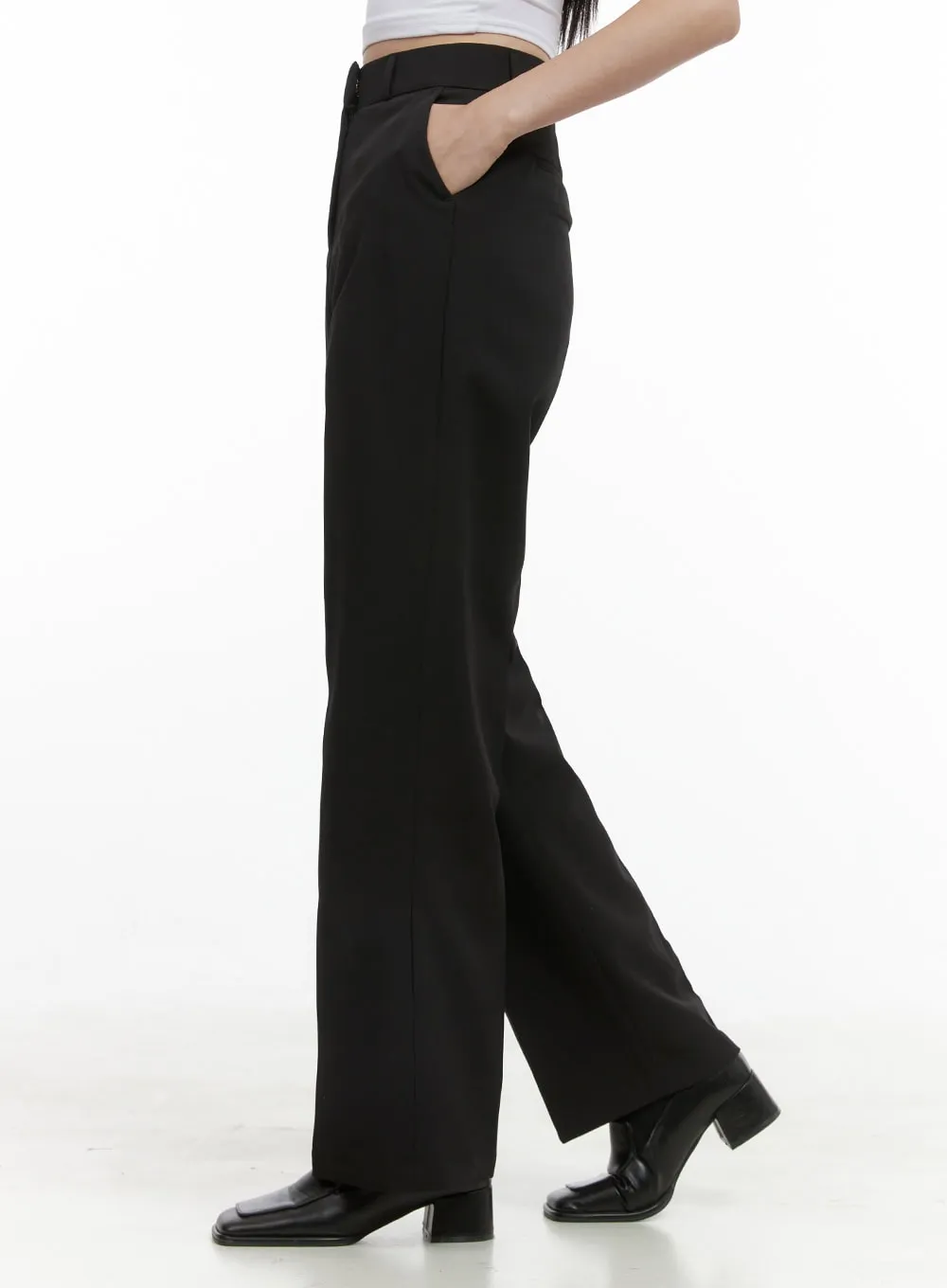 Chic Waistband Straight Leg Pants OS411