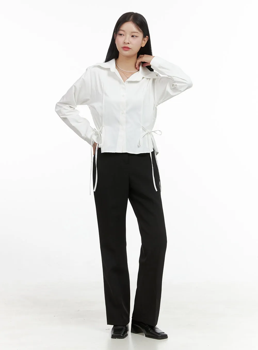 Chic Waistband Straight Leg Pants OS411