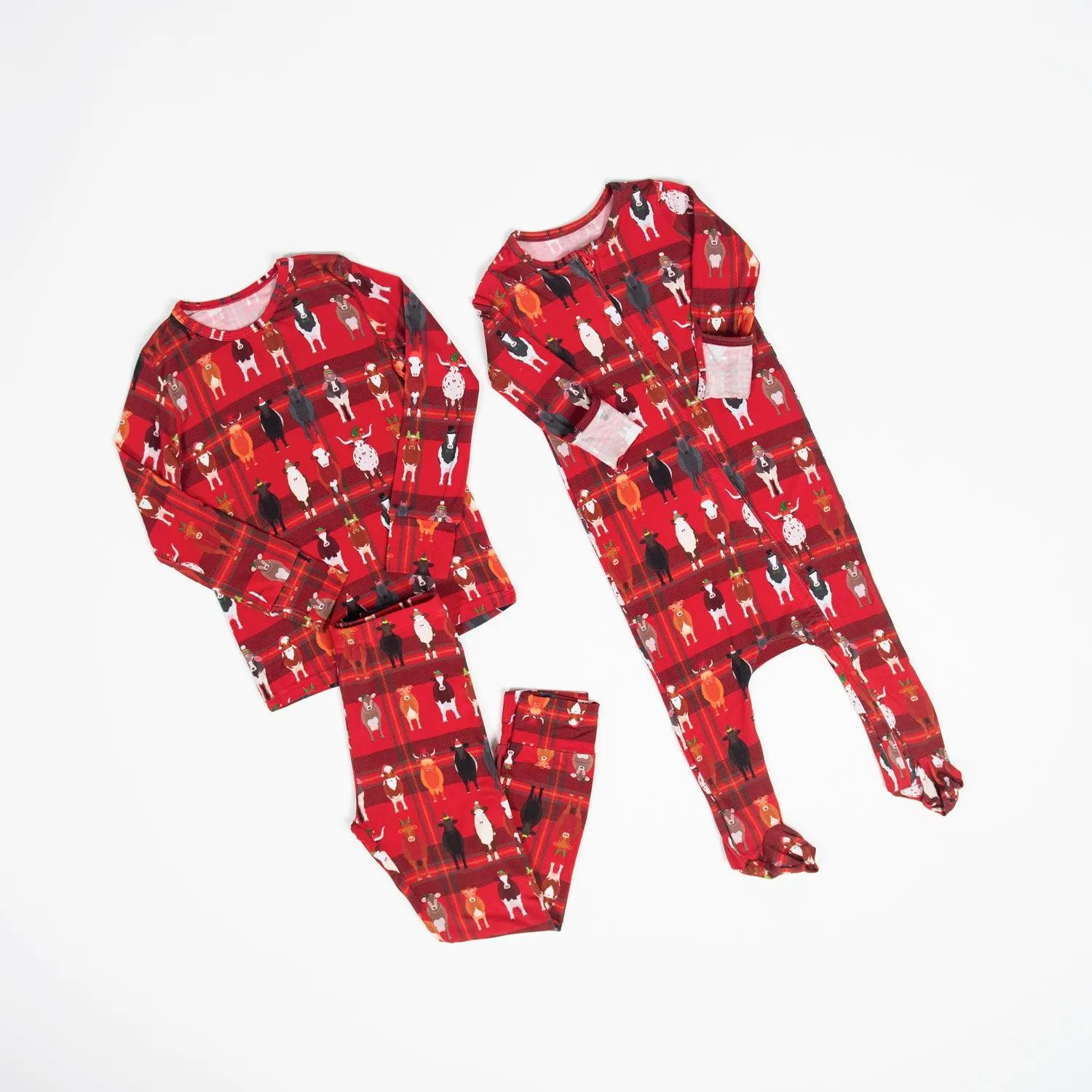 Christmas Cow Toddler/Youth Bamboo Pajamas