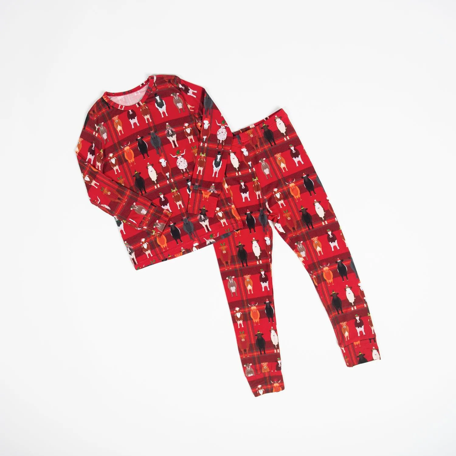 Christmas Cow Toddler/Youth Bamboo Pajamas