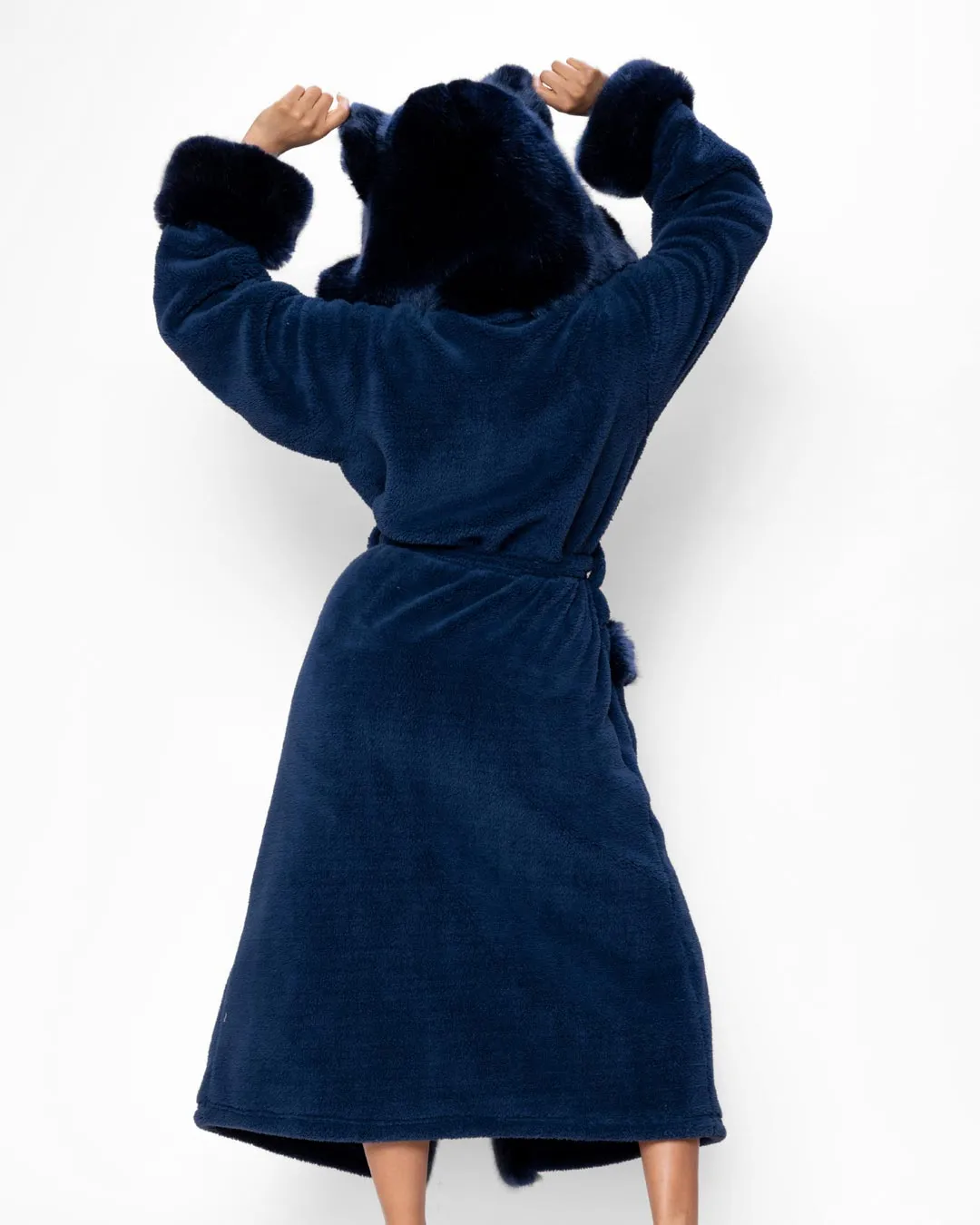 Classic Women's Luxury Blue Robe | Indigo Wolf