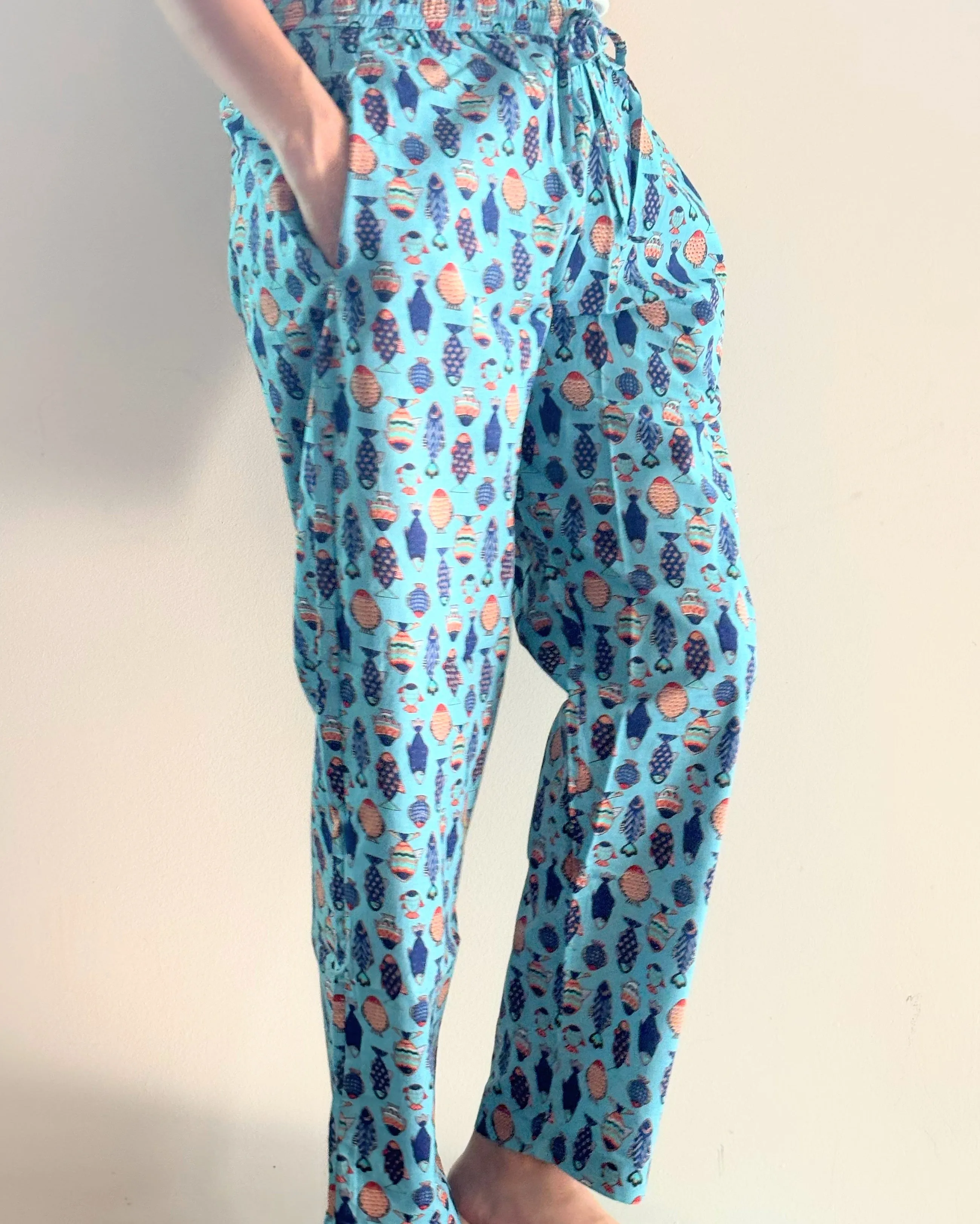 Cotton Pajama Pants Women - Marine Melodies