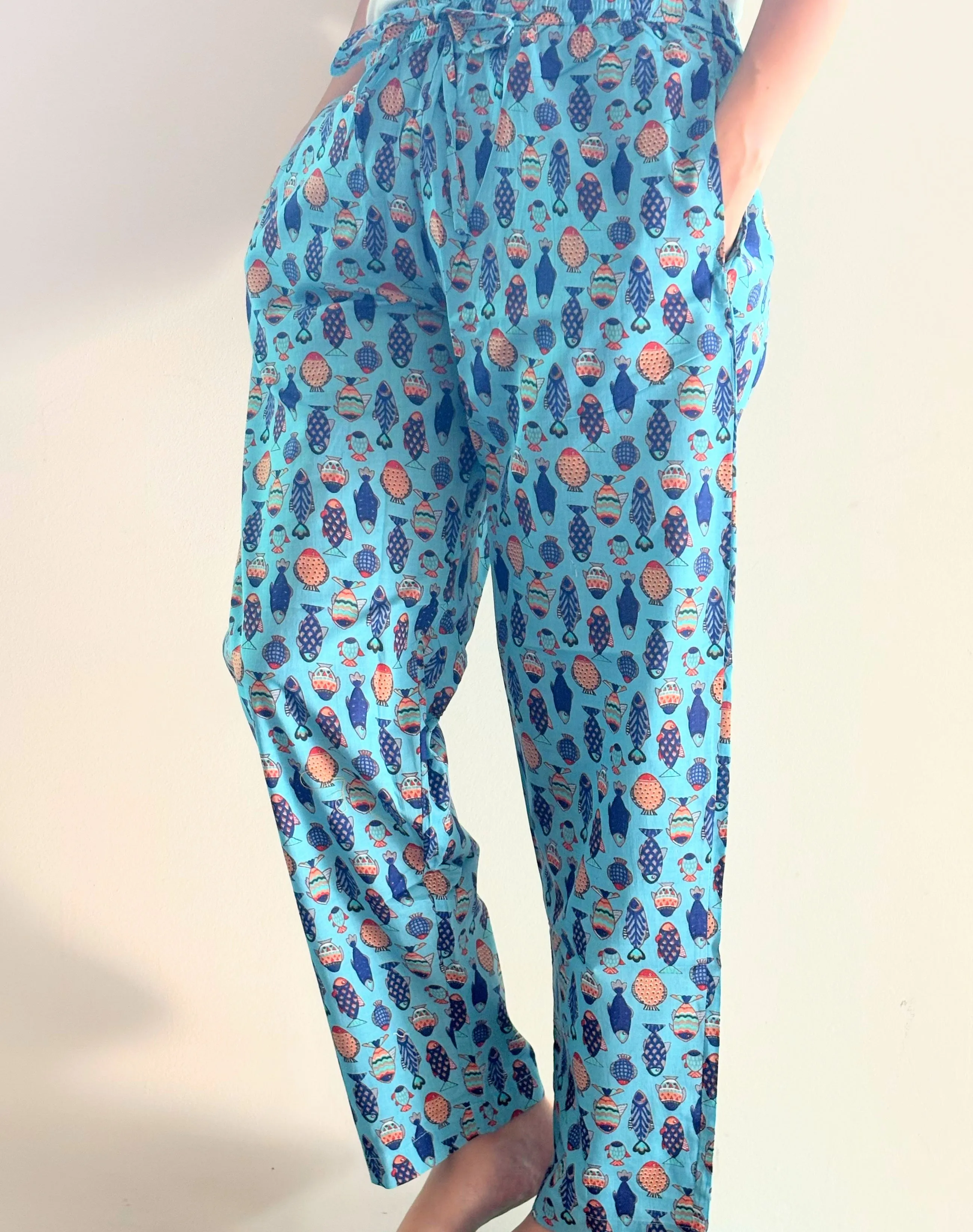 Cotton Pajama Pants Women - Marine Melodies