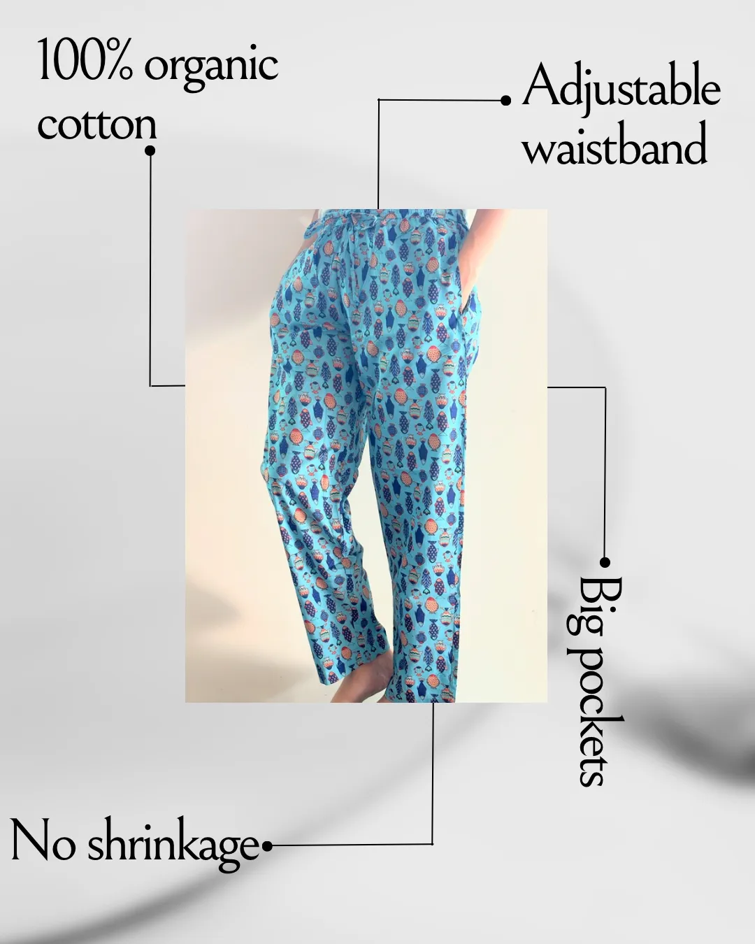 Cotton Pajama Pants Women - Marine Melodies