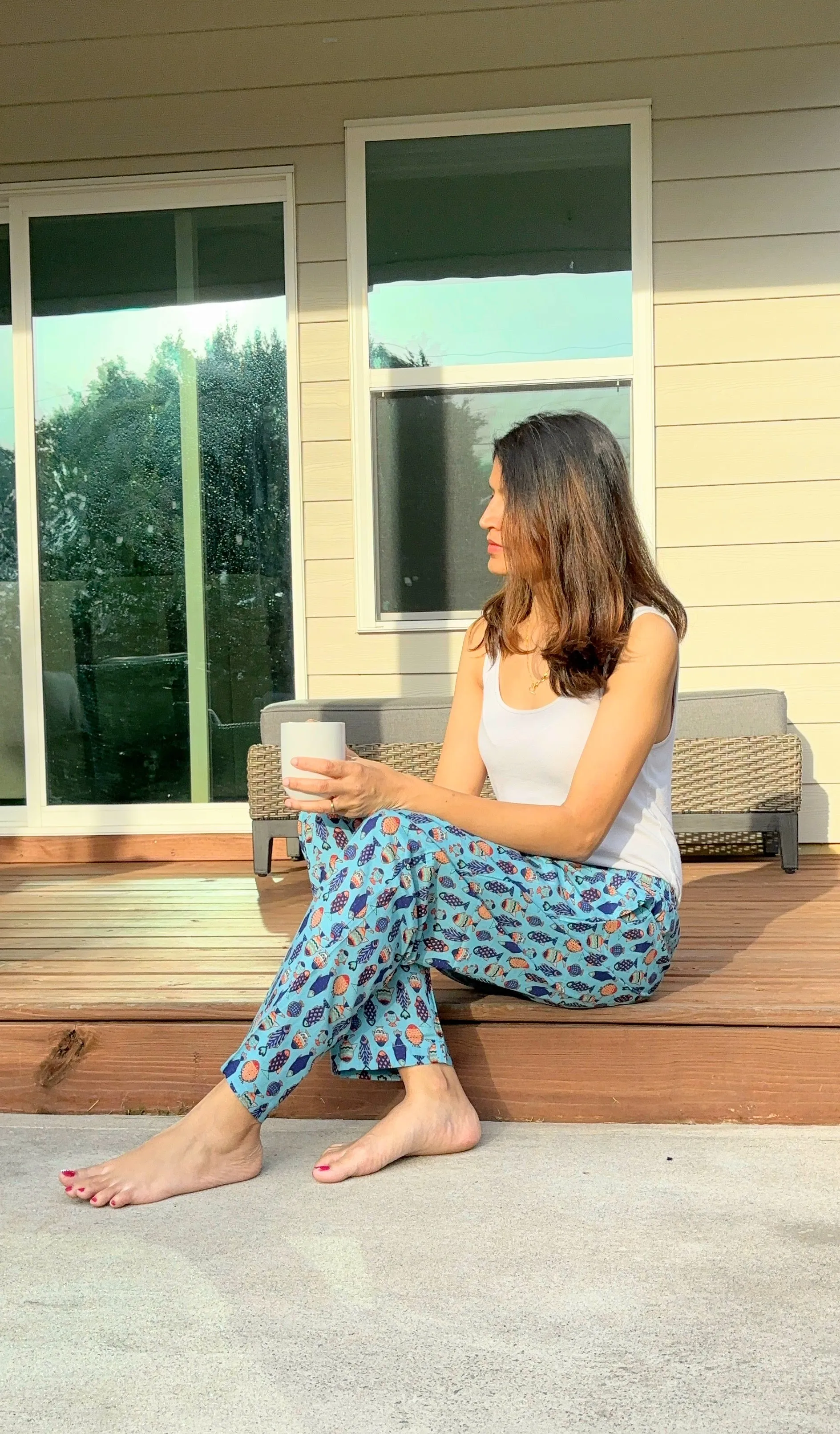 Cotton Pajama Pants Women - Marine Melodies