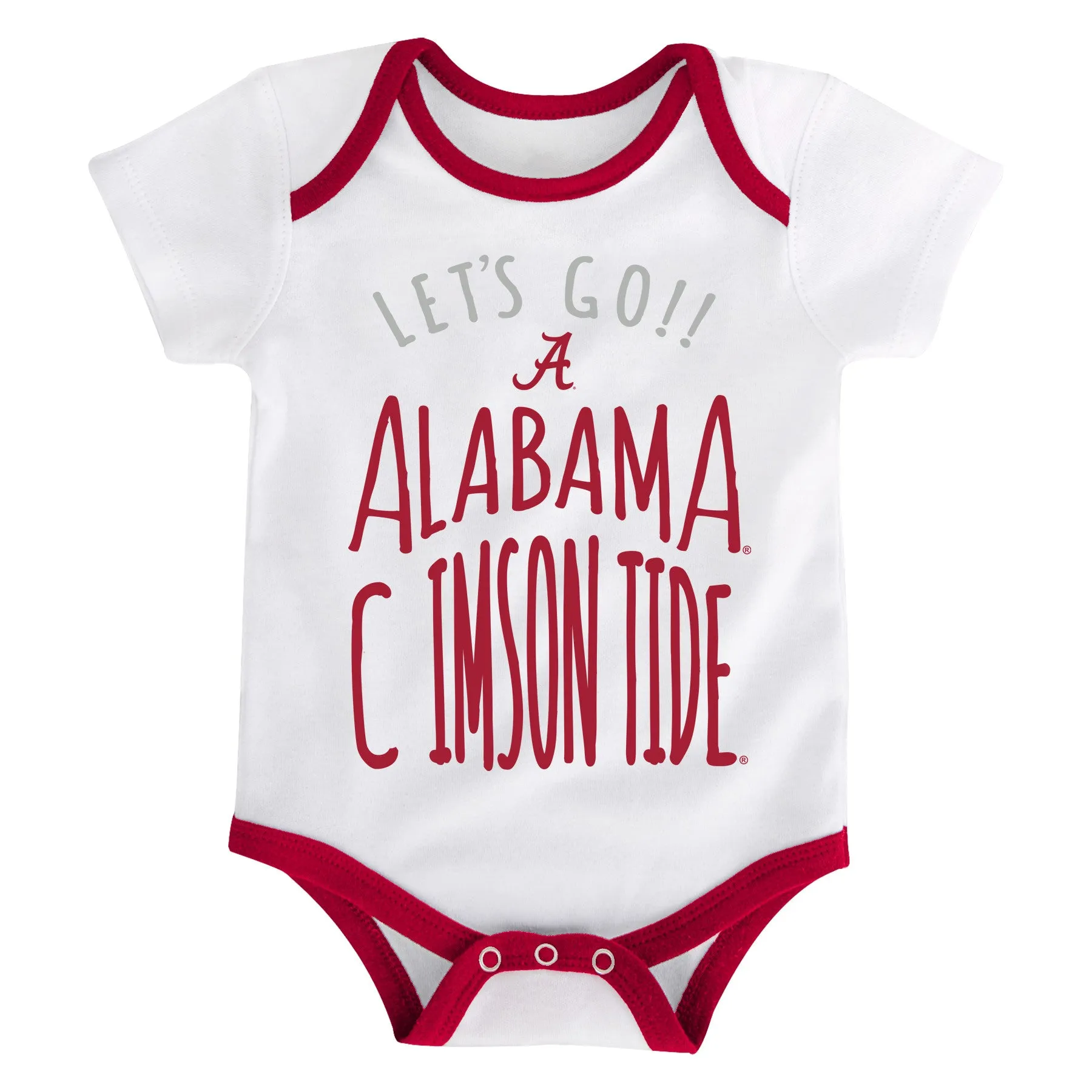 Crimson Tide Let's Go 3-Pack Bodysuit Set