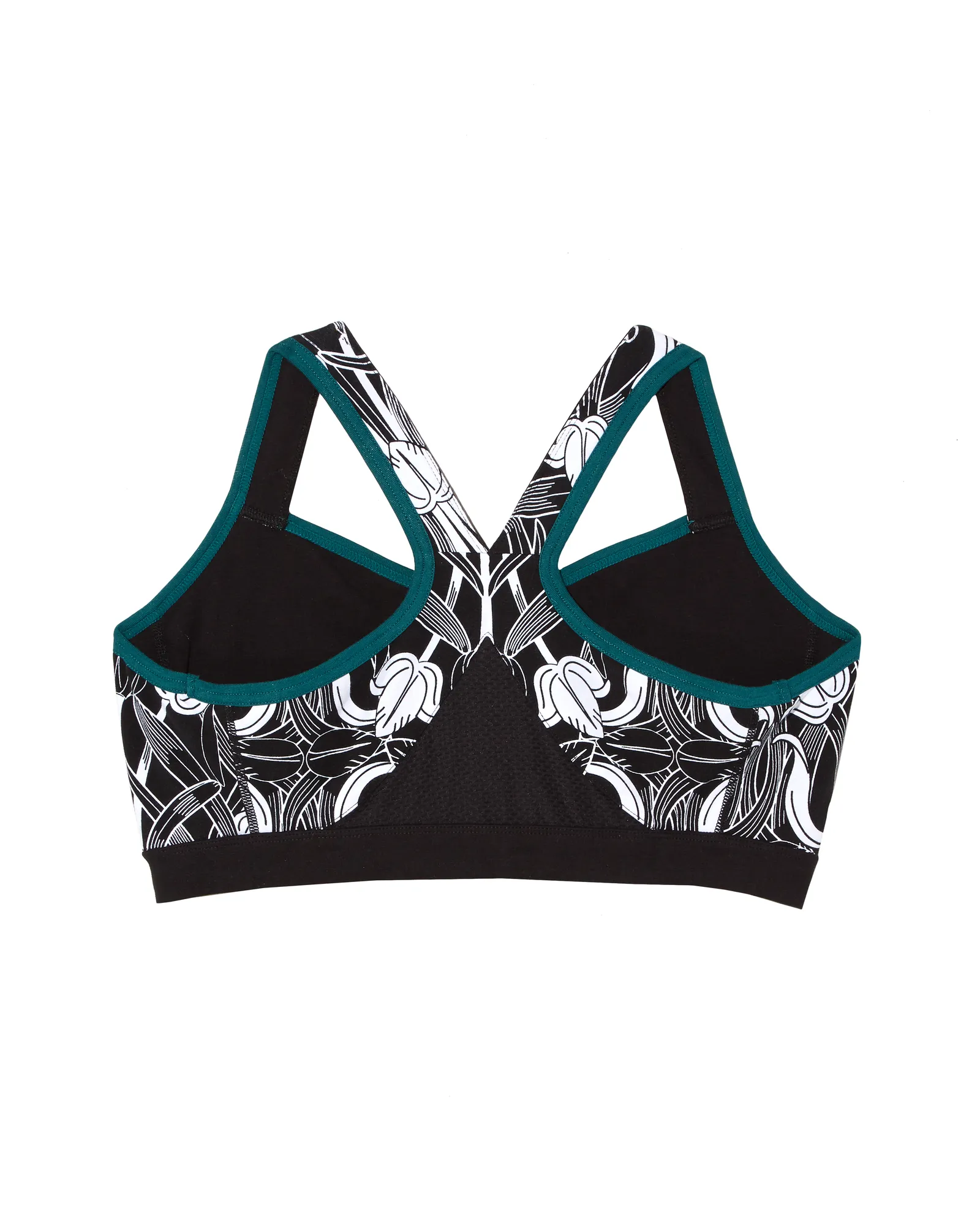 Danube Zip Front Sports Bra | Black / White