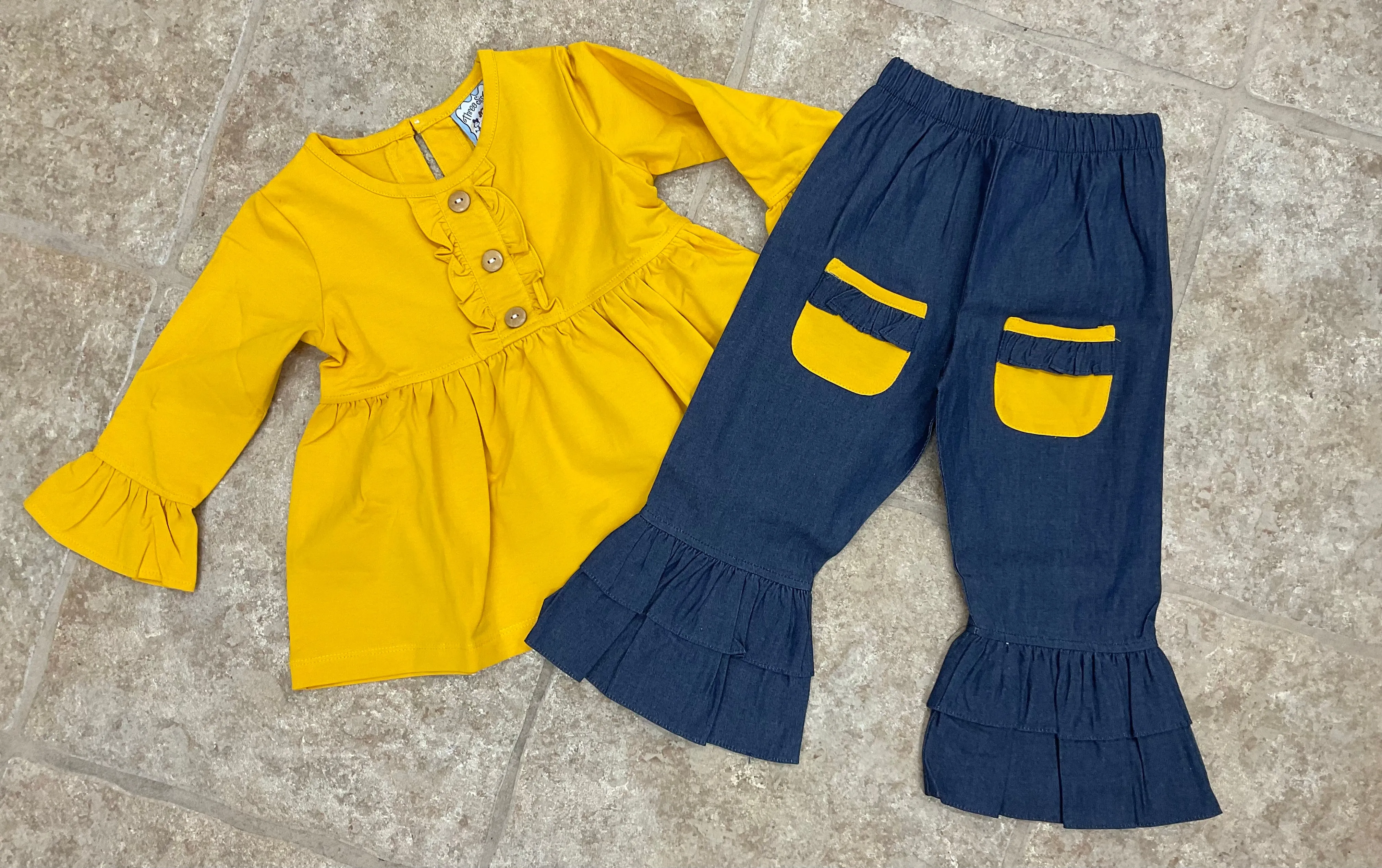 Denim Days Ruffle Pants Set