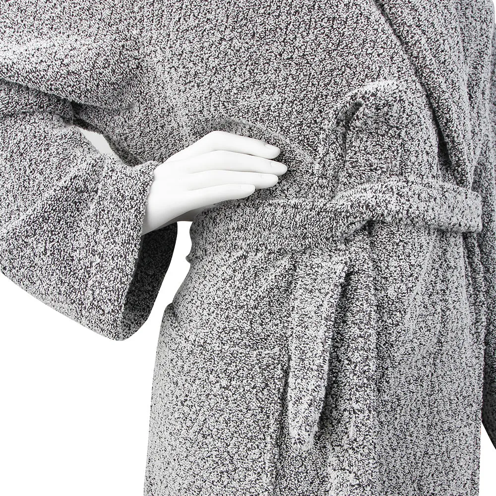 Diamond Jacquard Bathrobe, XS-SM, Grey