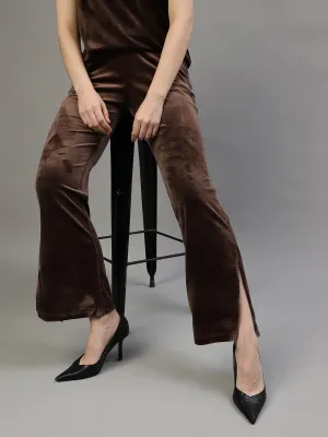 Dkny Women Brown Solid Loose Fit Sweatpants