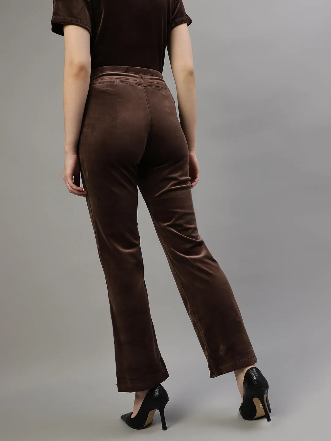 Dkny Women Brown Solid Loose Fit Sweatpants