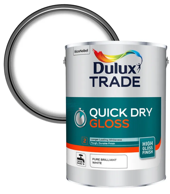 Dulux Trade Quick Dry Gloss Paint - Pure Brilliant White