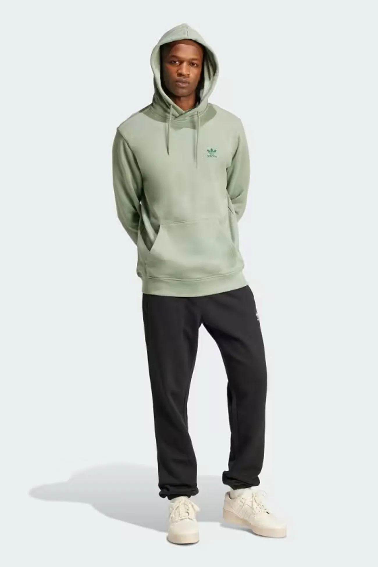 Essential Hoodie FT Silver Green