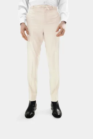 Extended Length Long Sleeve Wool Pants in Cream