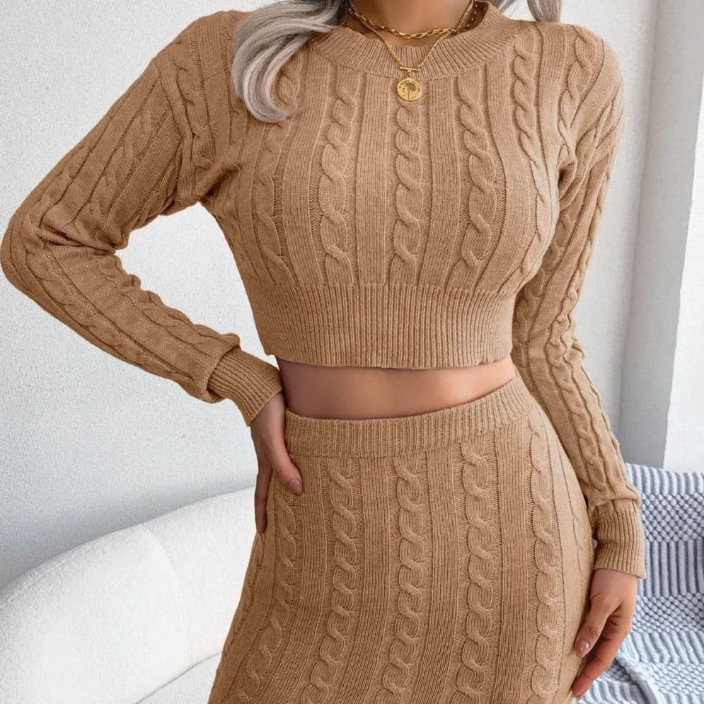 Fashion Chunky Knit Outfit Set