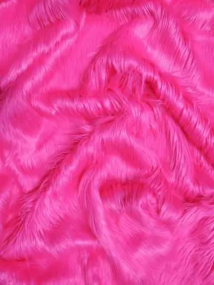 Faux Fake Fur Solid Gorilla Animal Long Pile Fabric / Fuchsia / Ecoshag 15 Yard Bolt