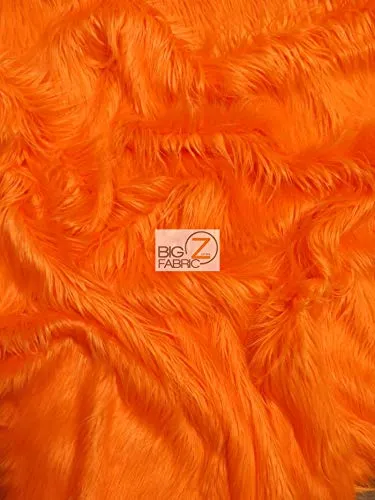 Faux Fake Fur Solid Gorilla Animal Long Pile Fabric / Orange / Ecoshag 15 Yard Bolt