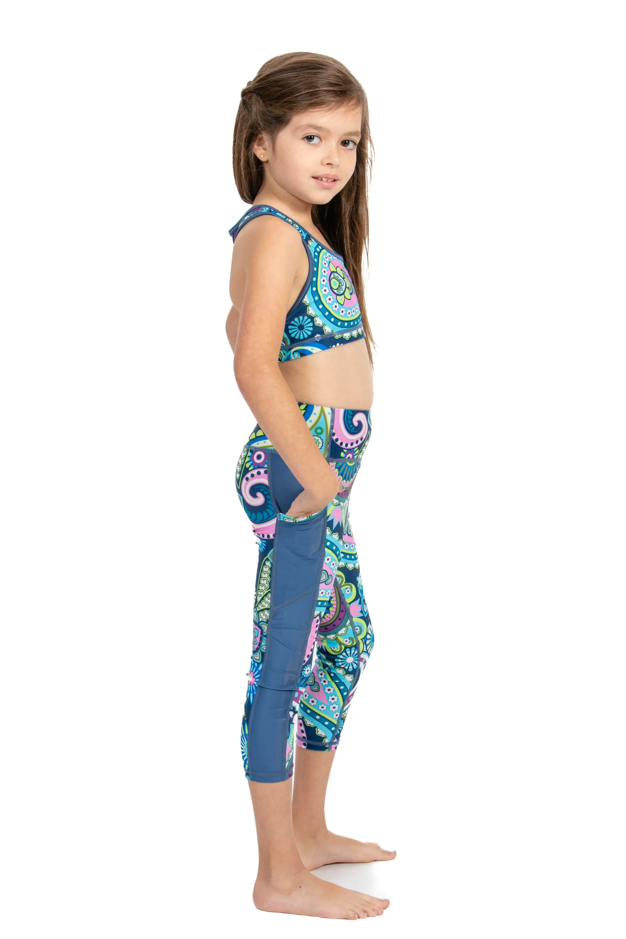 Galia Jewel Girls Capri Legging