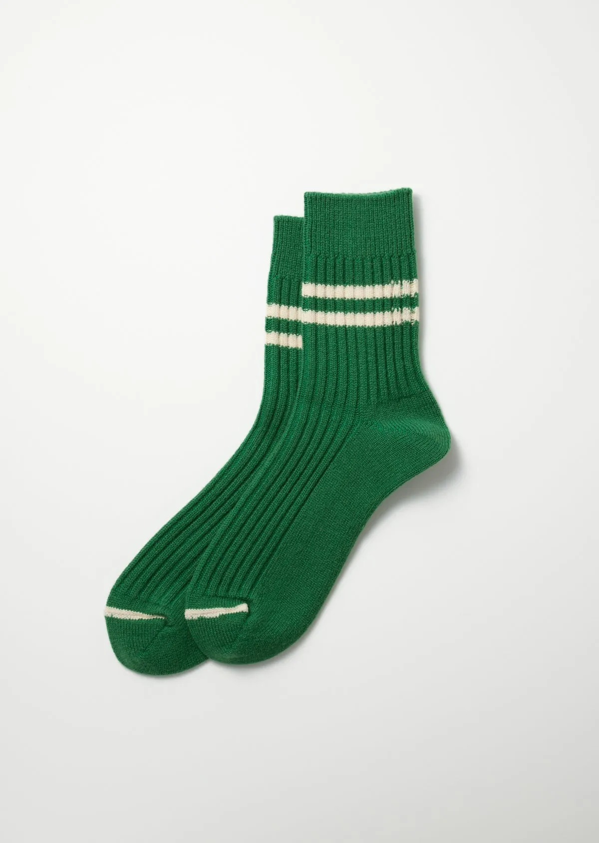 Green Stripe Merino Wool Socks