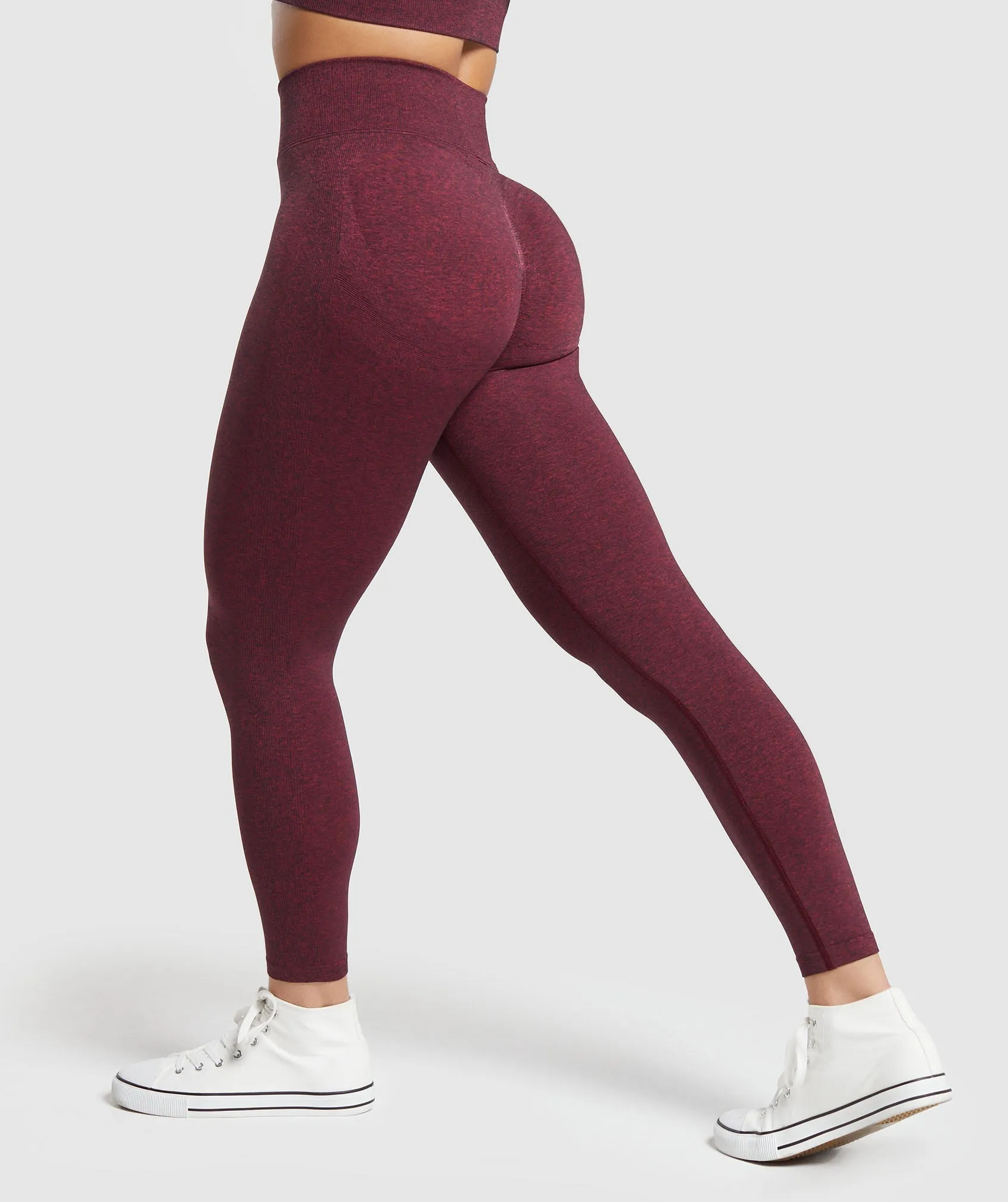 Gymshark Lift Contour Seamless Leggings - Vintage Pink/Black Marl