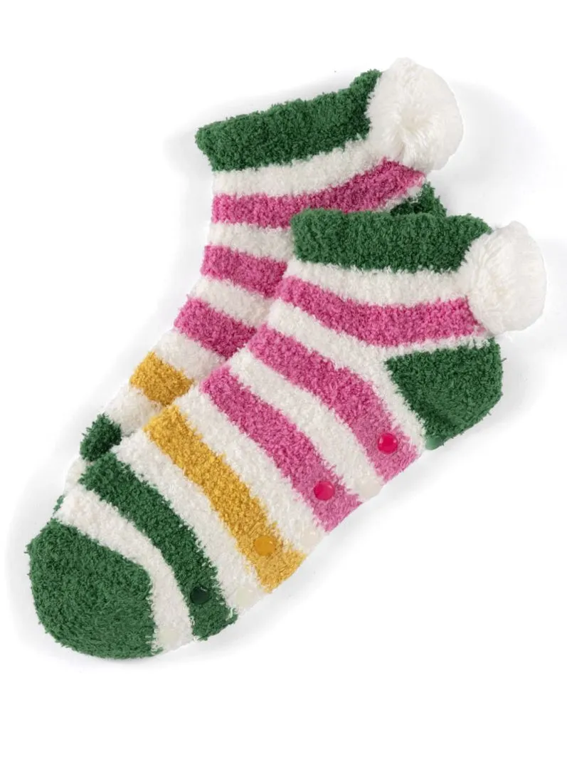 Holiday Cozy Pom Pom Socks - Gloria Green