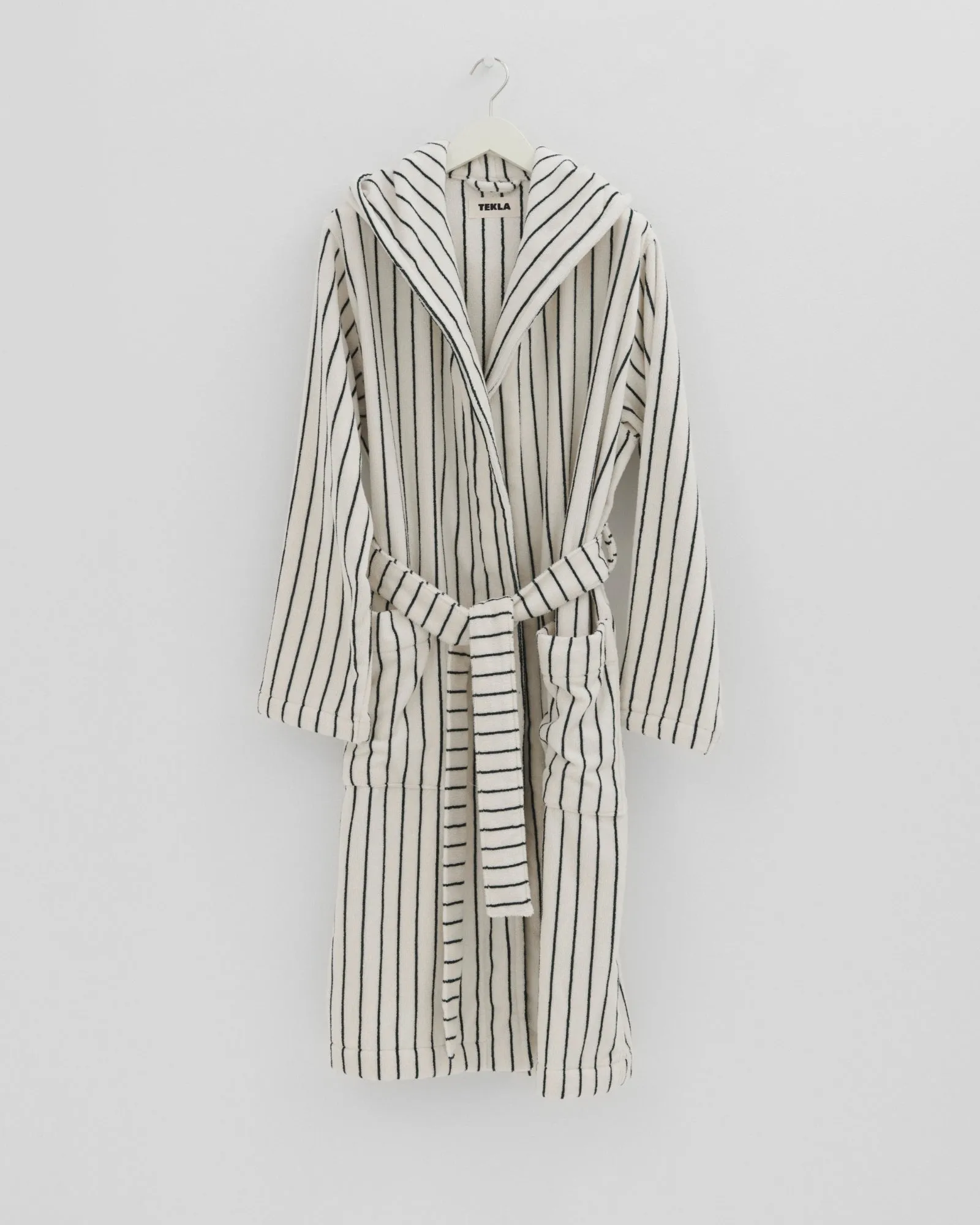 Hooded Bathrobe in Racing Green Stripes