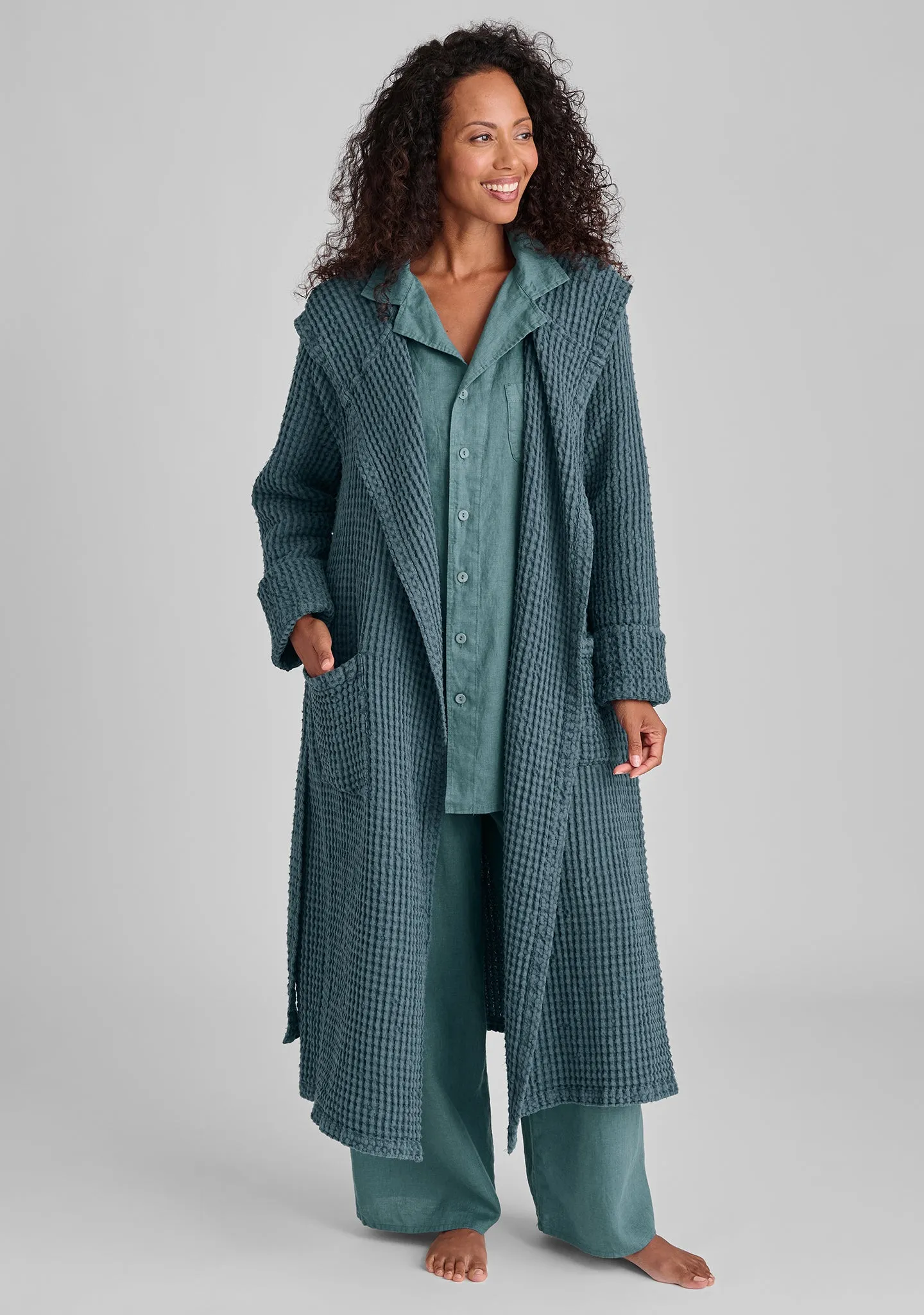 Hooded Wrapper - Linen Robe