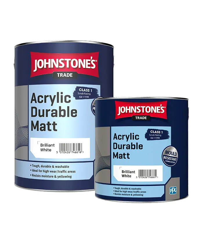 Johnstone's Trade Acrylic Durable Matt Paint - Brilliant White