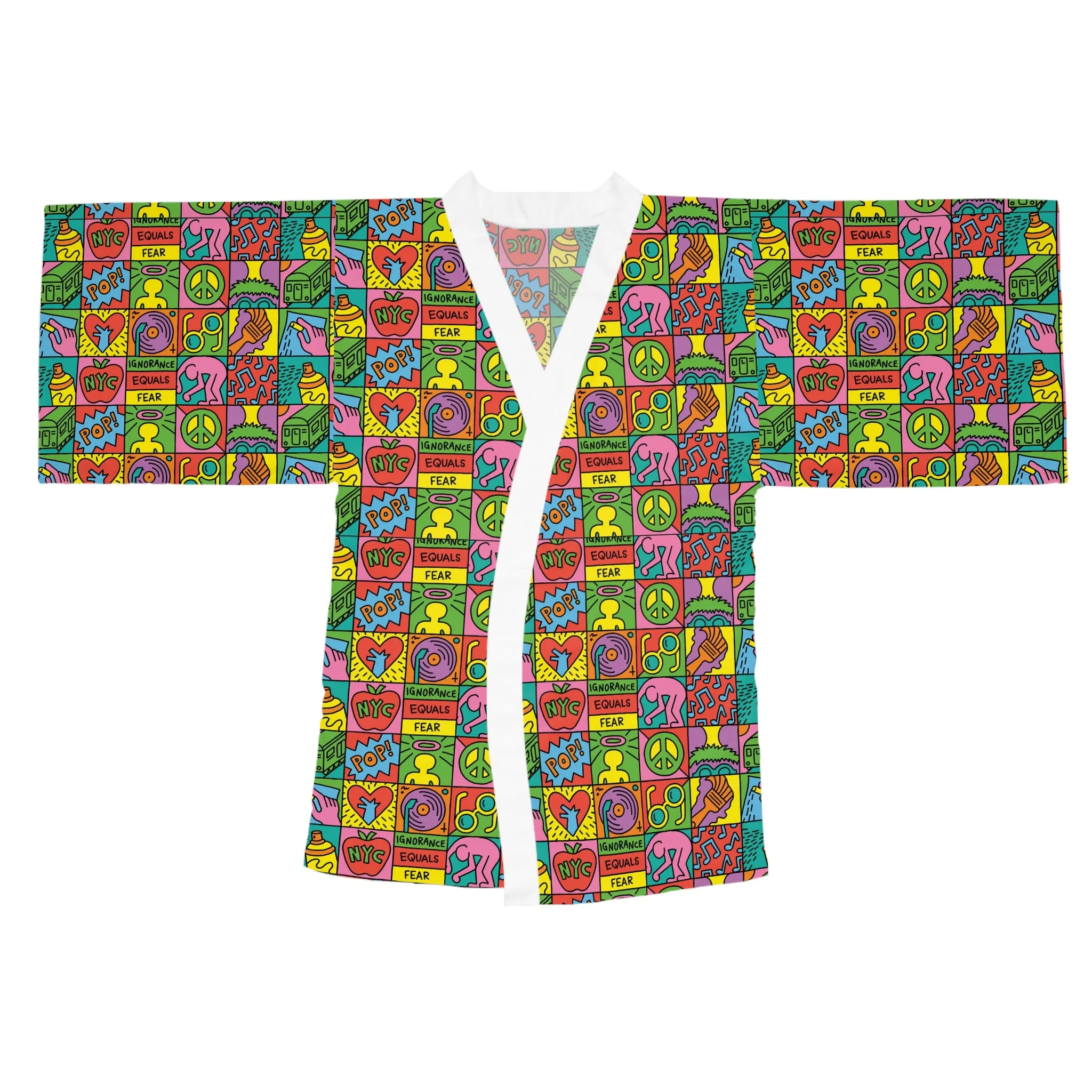 Keith Haring Long Sleeve Kimono Robe