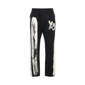 Logo Print Track Pants in Black/Cream White