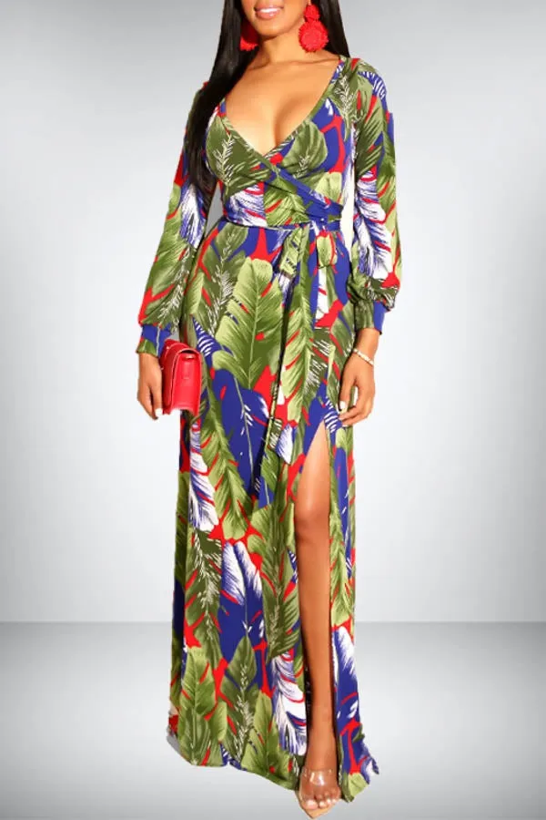 Longsleeve Printed Maxi Dress