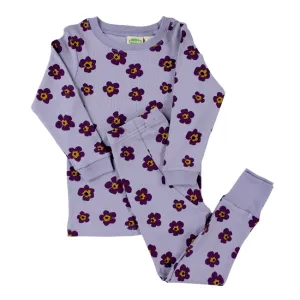 parade organics 2 piece long sleeve jammies - pansies