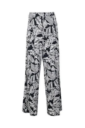 Perceptions Multi Leaf Print Wide Leg Pants