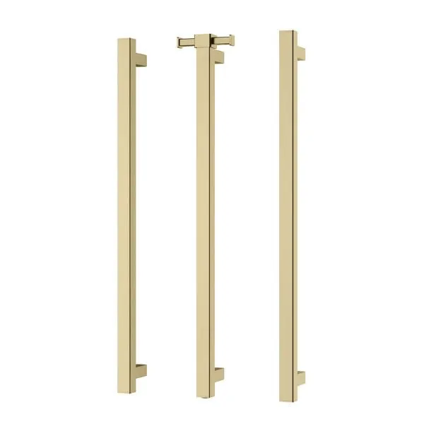 Phoenix Heated Triple Towel Rail Square 800mm - Brushed Gold