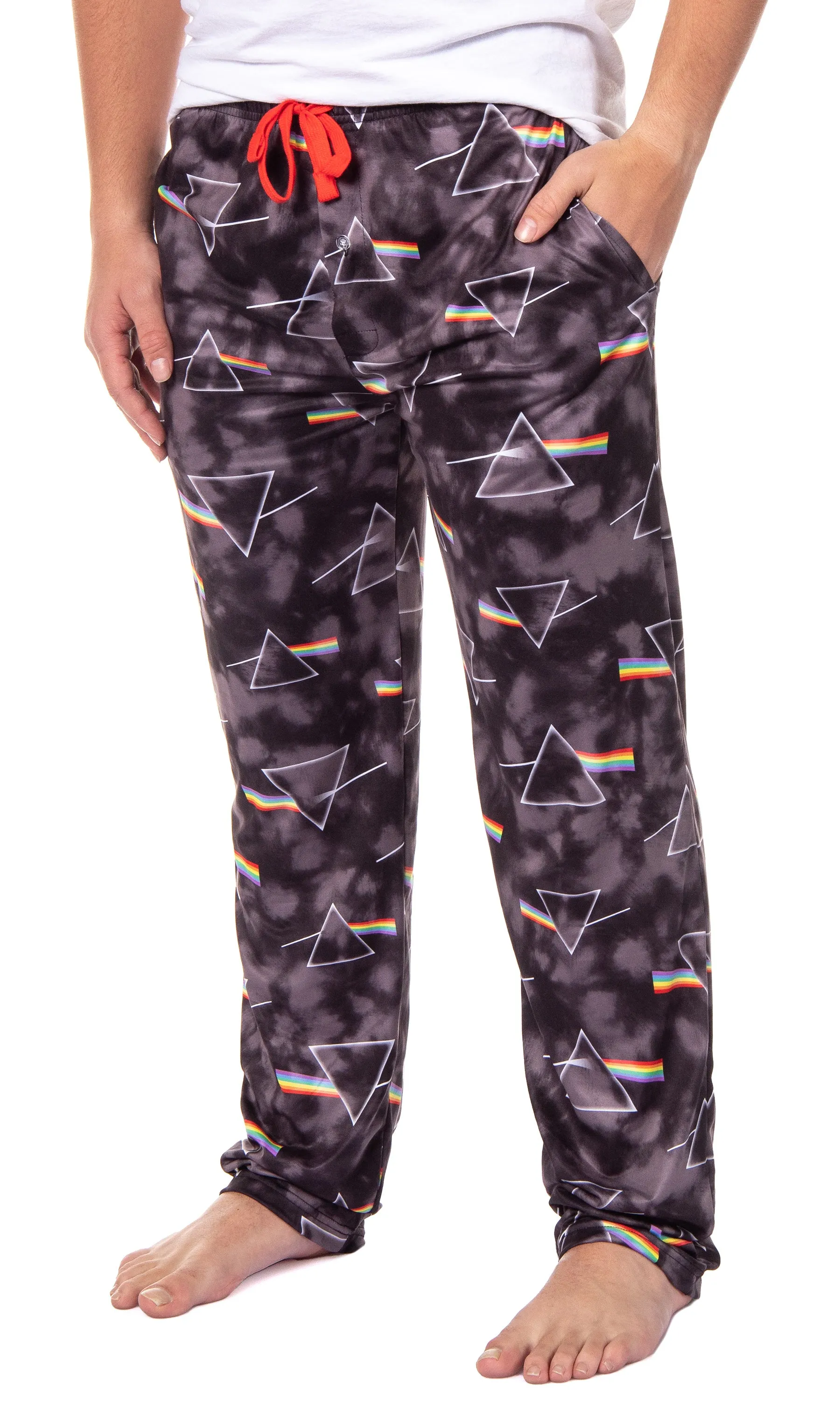 Pink Floyd Men's Dark Side Of The Moon Prism Tie Dye Adult Pajama Pants