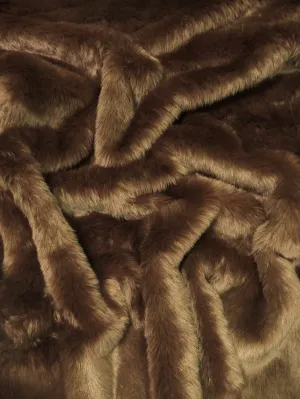 Short Shag Faux Fur Fabric / Light Brown / Sold By The Yard