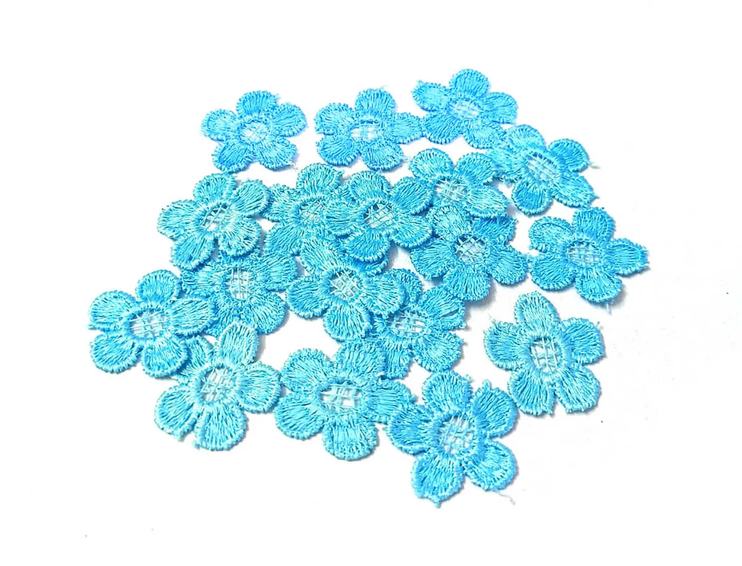 Sky Blue Floral Cotton Patches