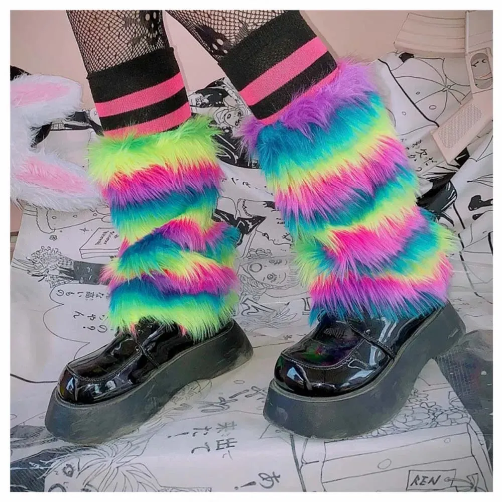 Trendy Faux Fur Leg Warmers