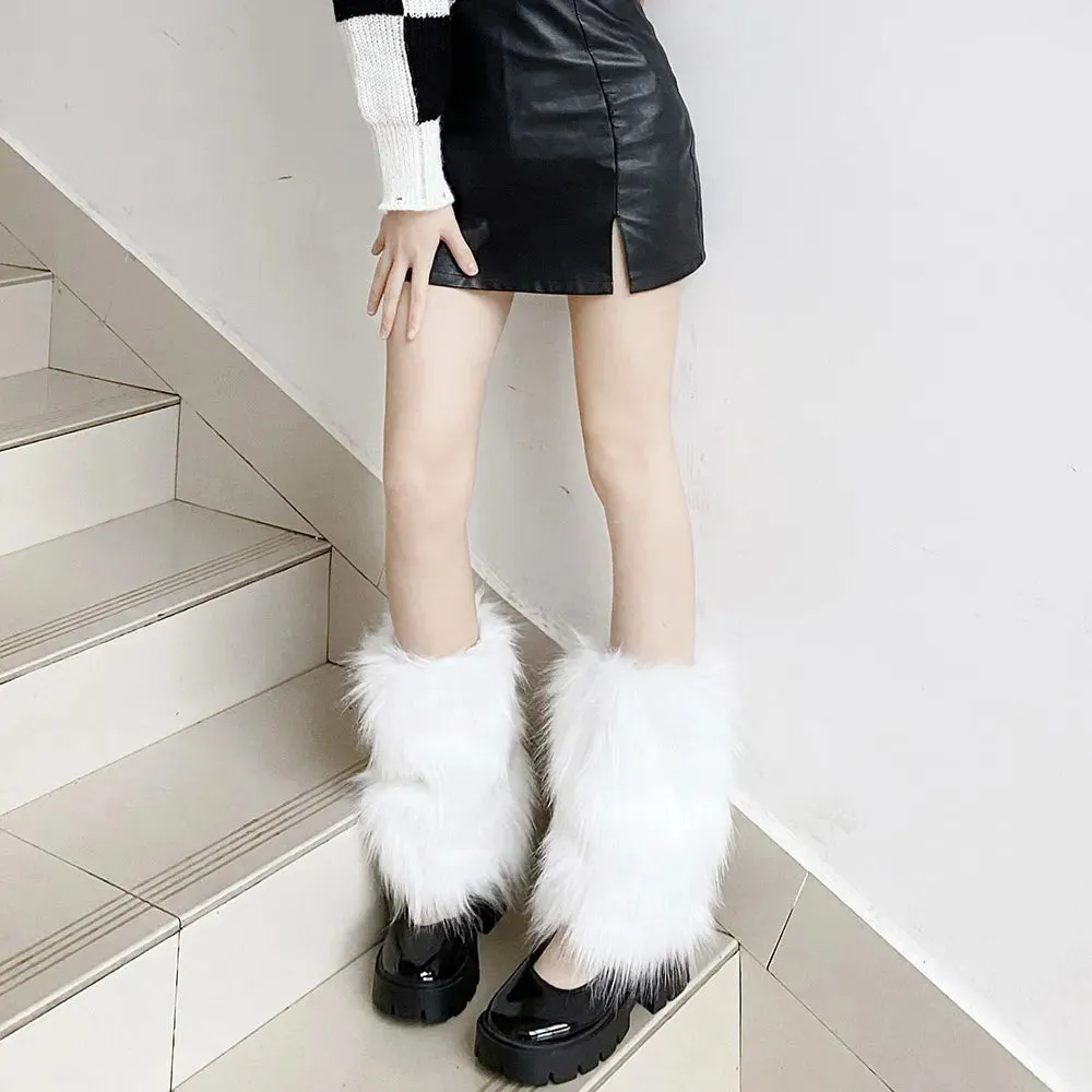 Trendy Faux Fur Leg Warmers