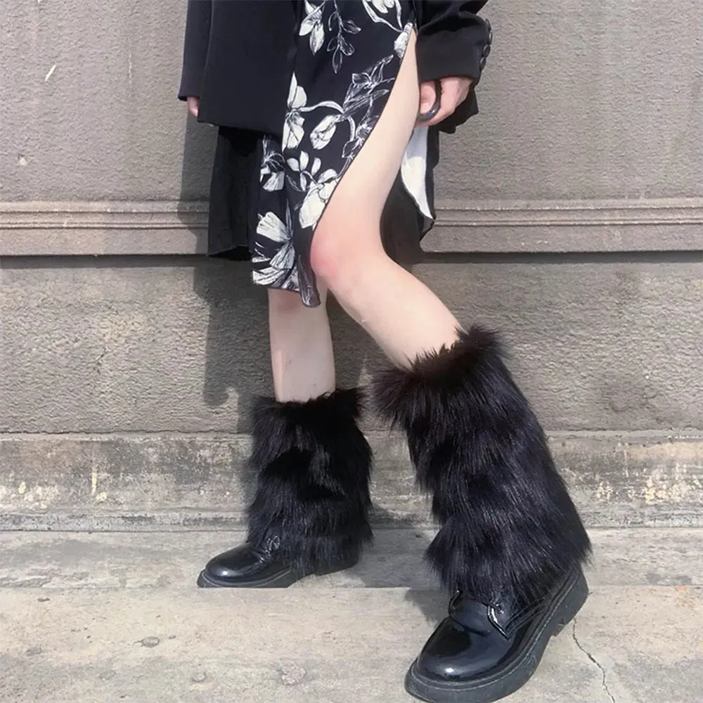 Trendy Faux Fur Leg Warmers