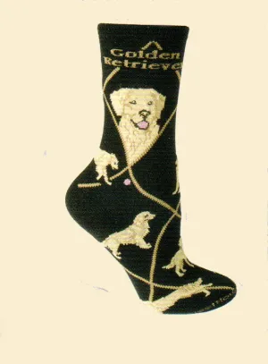 Wheel House Designs Golden Retriever on Black Sock