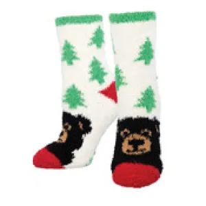 Women's Warm & Cozy Beary Woodsy Crew (White)